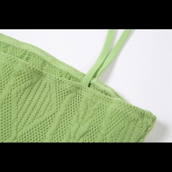 Charming Green Knitted Mini Dress - Picture 5 of 7